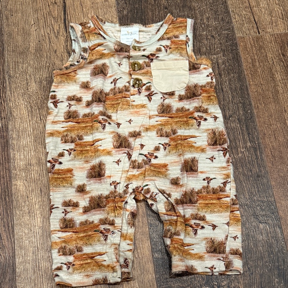 Nature-Inspired Kids Romper with Button Details